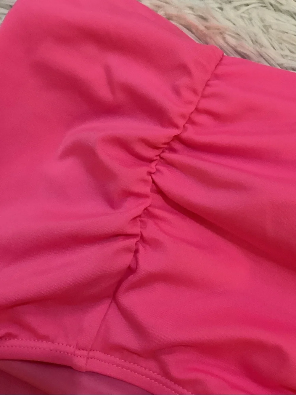SWIM by Cacique Size 20 Hot Pink High Waisted Ruched Bikini Bottom Plus Size